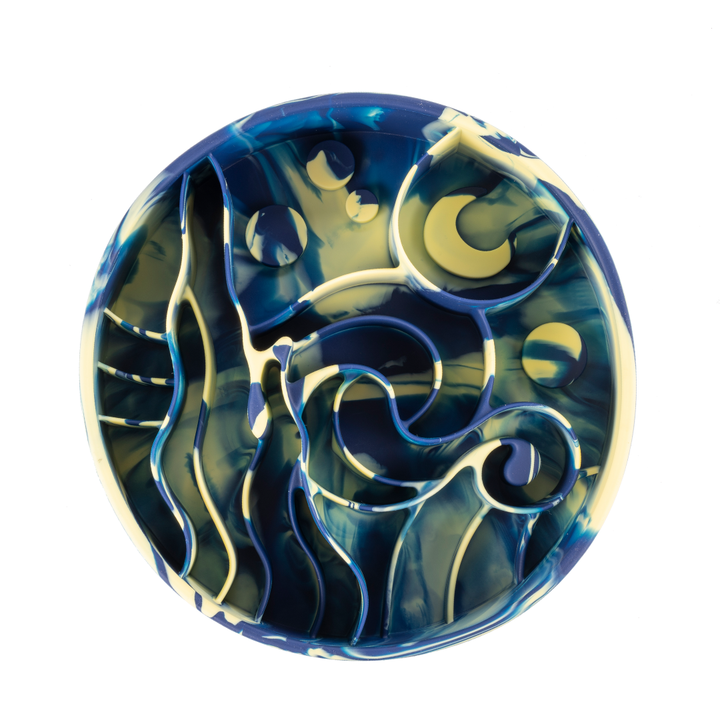Starry Night Slow Feeder Bowl – Dog Food Bowl with Suction, Silicone, BPA-Free