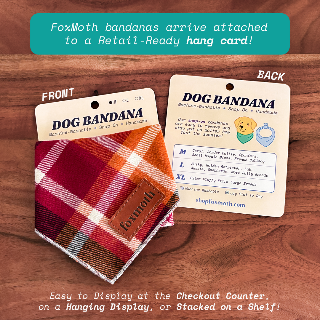 Description of snap-on bandana hang card