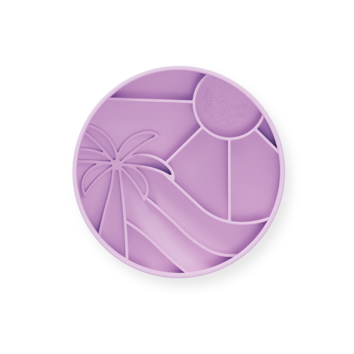 Purple Loco Coco Interactive Slow Feeder Dog Bowl made from BPA-free silicone with suction cups.