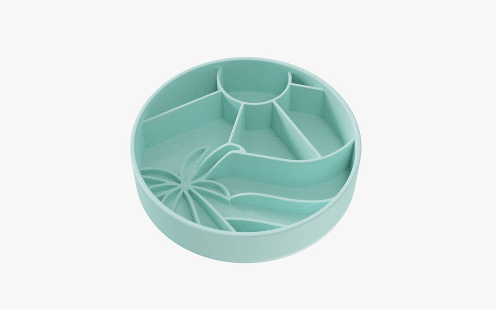 Seafoam Loco Coco Interactive Slow Feeder Dog Bowl with suction cups, BPA-free silicone