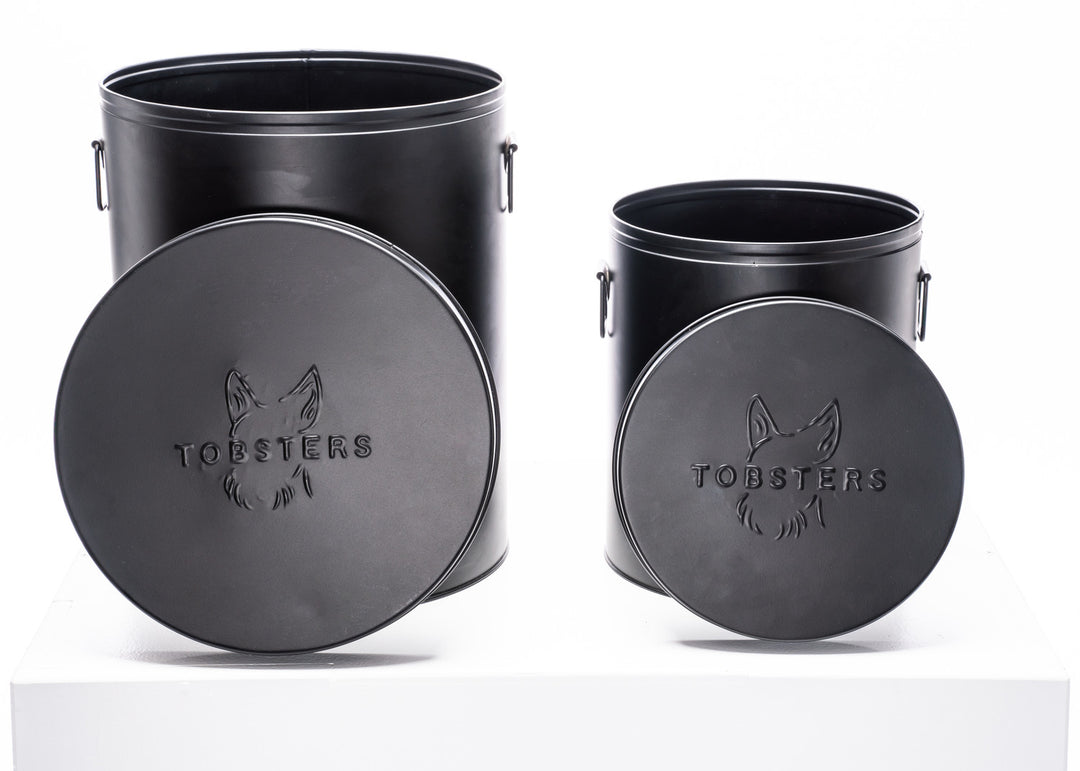 Steel dog food and treat bin in black 
 | Tobsters - Quality Pet Products