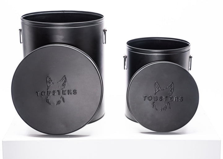 Steel dog food and treat bin in black 
 | Tobsters - Quality Pet Products